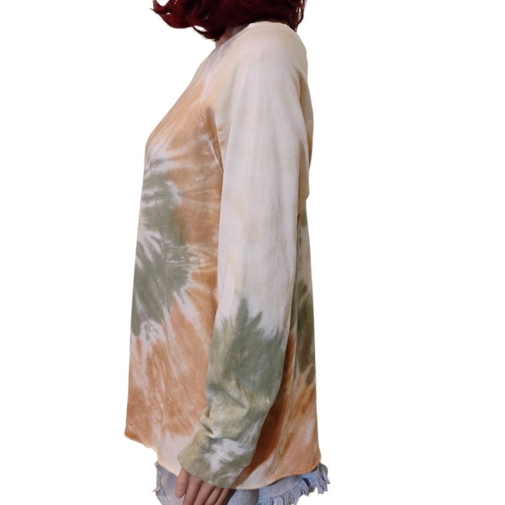 Easel Earthy Tie-Dye Long Sleeve Oversized Top - Size Medium - Picture 6 of 9
